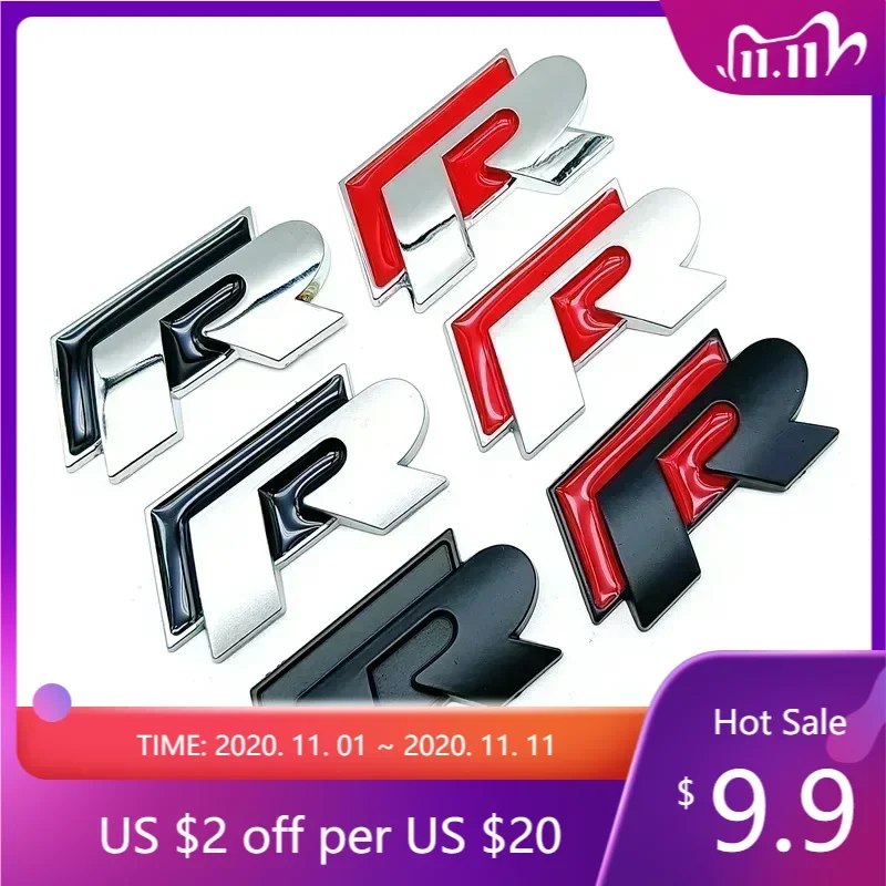 

Metal Car Grille Emblem Rear Trunk Badge Stickers for Volkswagen VW R Rline Polo Golf Jetta Beetle CC Bora Tiguan Touran Passat