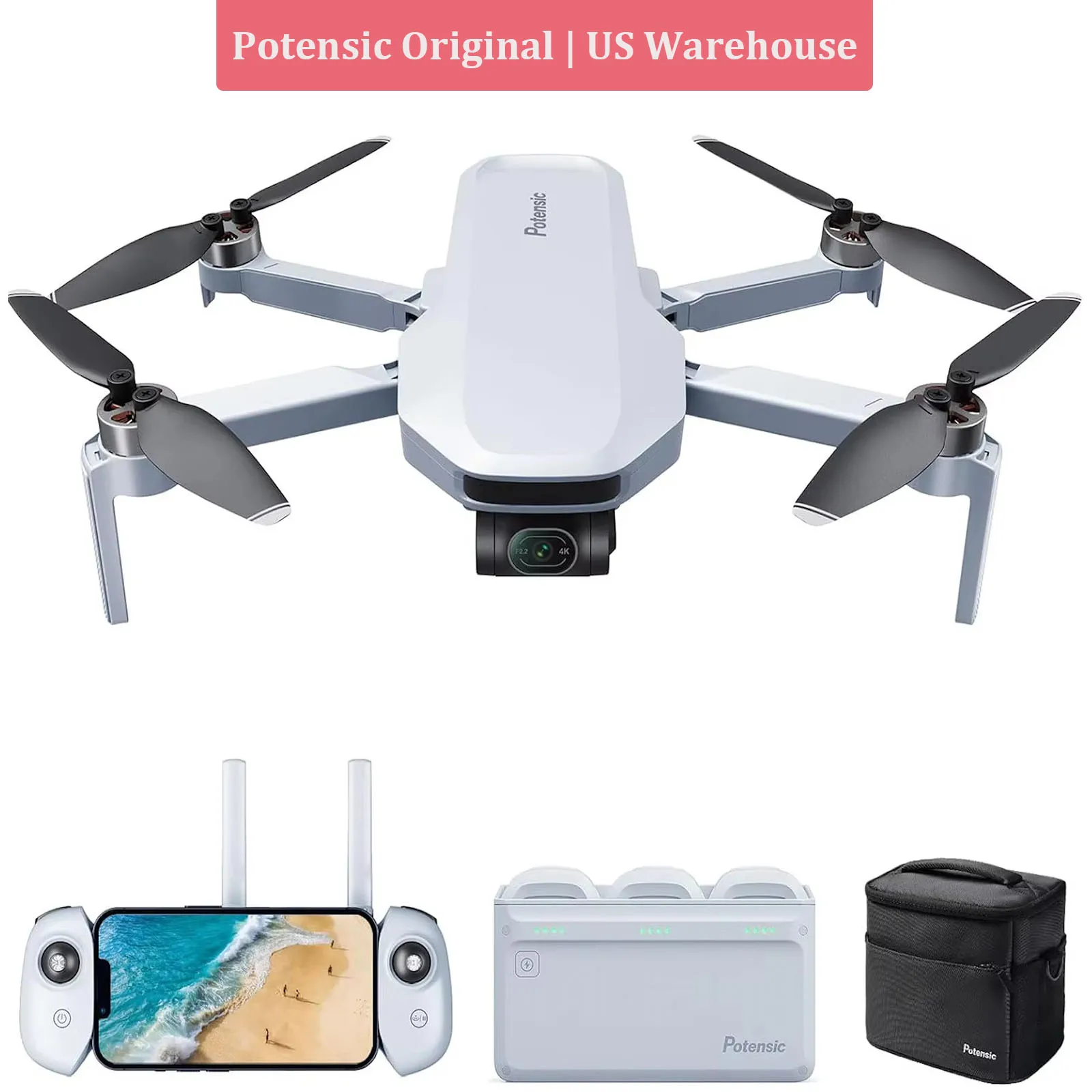 

Potensic ATOM 3-Axis Gimbal 4K GPS Drones Under 249g Max 6-KM for Adults and Beginners