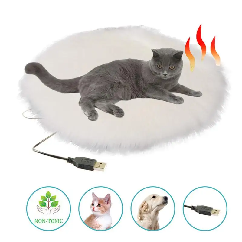 Electric Heater Mat Bed Plush Blanket For Cats Dogs Leak-proof Cat Dog Heating Pad Carpet USB Pets Cat Dog Heater Mat Pad Bed