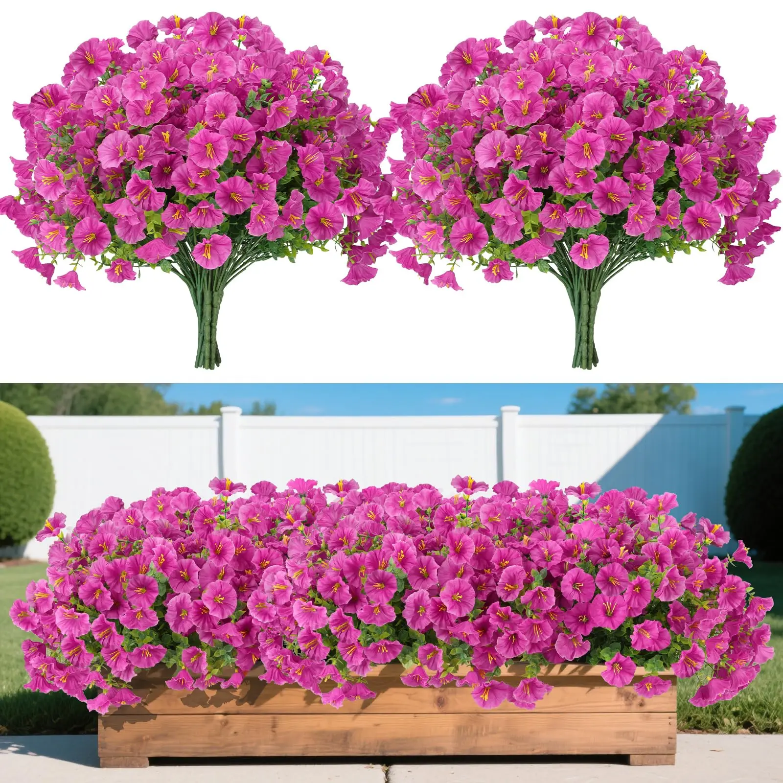 Flores artificiais para decoração ao ar livre flores falsas de seda resistentes a uv plantas falsas para jardim varanda quintal varanda decoração de casa
