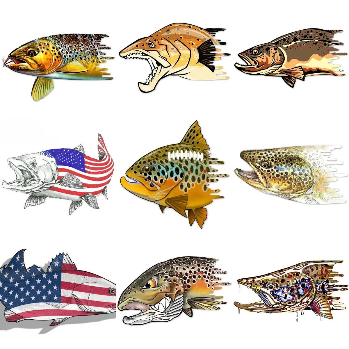 

Creative Fish Perch PVC Waterproof Sticker for Decorate Car Wall Room Truck Camper Van Bicycle Helmet Off-road Decal Accessories