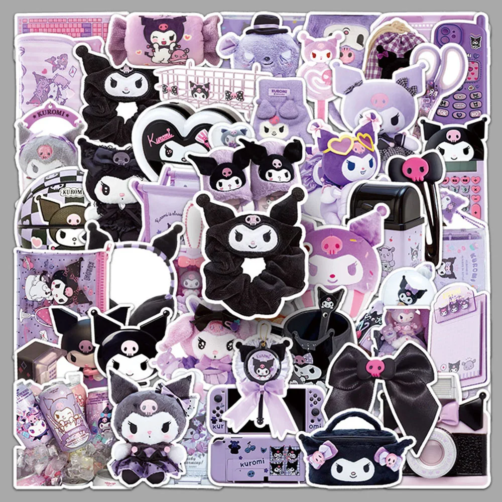 

10/50PCS Sanlio Kuromi Kawaii Stickers Cartoon Cute Fun Doodle INS Style Decals DIY Water Cup Scrapbook Diary Suitcase Decals