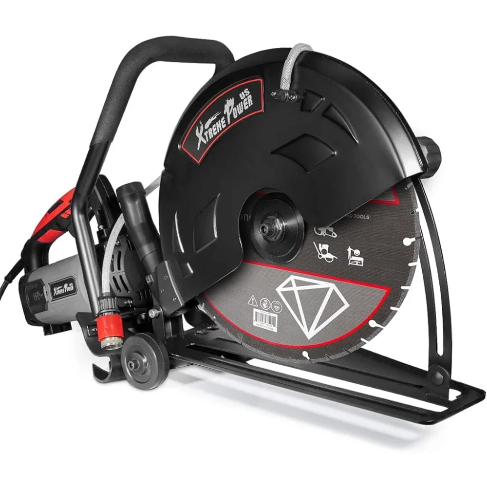 

XtremepowerUS 3200W Electric Power Disc Cutter Circular Demo Saw For Wet/Dry Concrete Guide Roller Cut Off, 16"