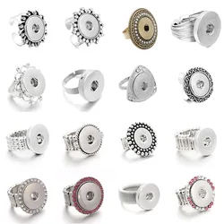 Fashion Snap Ring Jewelry DIY 18mm Adustable Snaps Button Ring For Women Fitting Jewelry ZH021