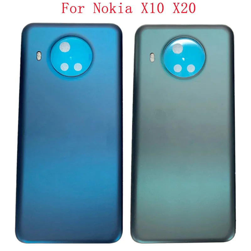 Крышка батарейного отсека, задняя крышка корпуса для Nokia X10 X20, задняя крышка с клейкой наклейкой, запасные части