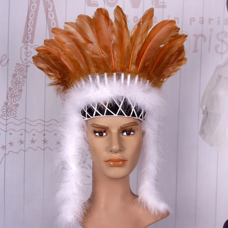 

Feather Headdress Vintage Showgirl Headband Women Men Halloween Christmas Hawaii Party Performance Headwear