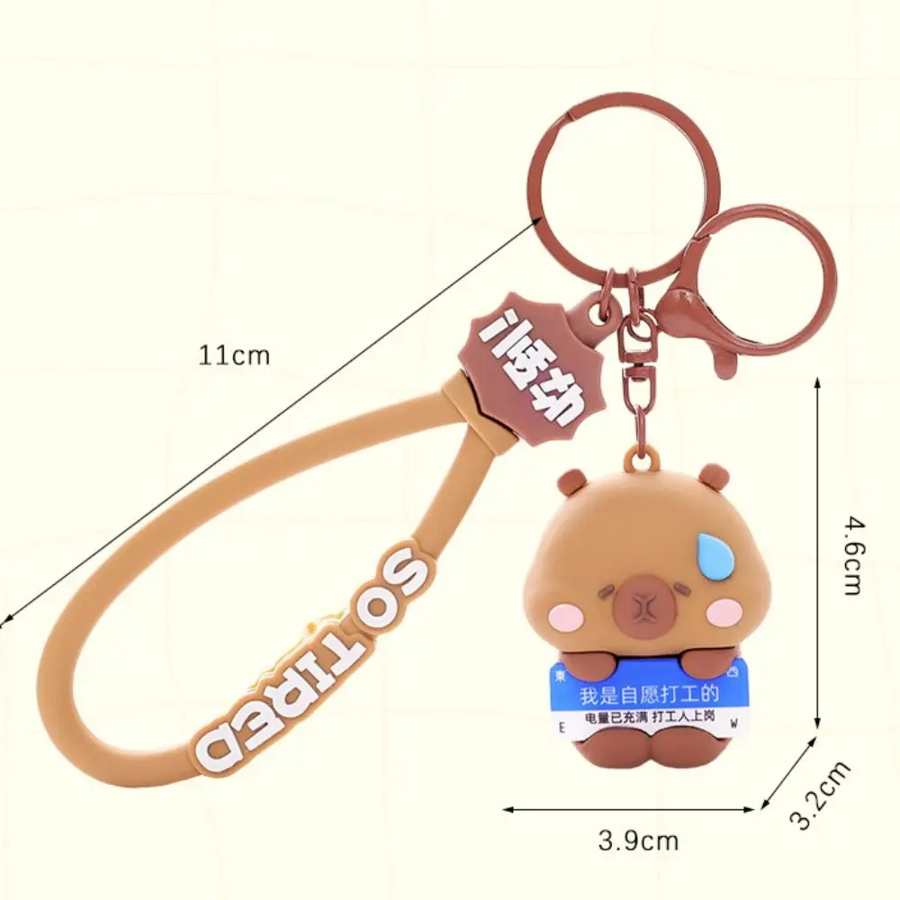 Автомобильный брелок с капибарой из ПВХ, подвесной брелок для куклы, сумка, очаровательный брелок с изображением панды, ювелирный брелок, капибара, милый кулон, пара