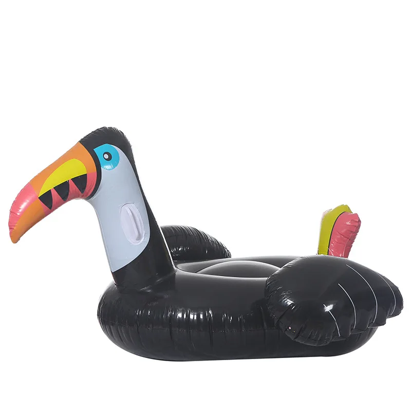 New Design  Ride On Beach Swimming Ring Tropical Toucan Inflatable Pool Float For Adults Kids