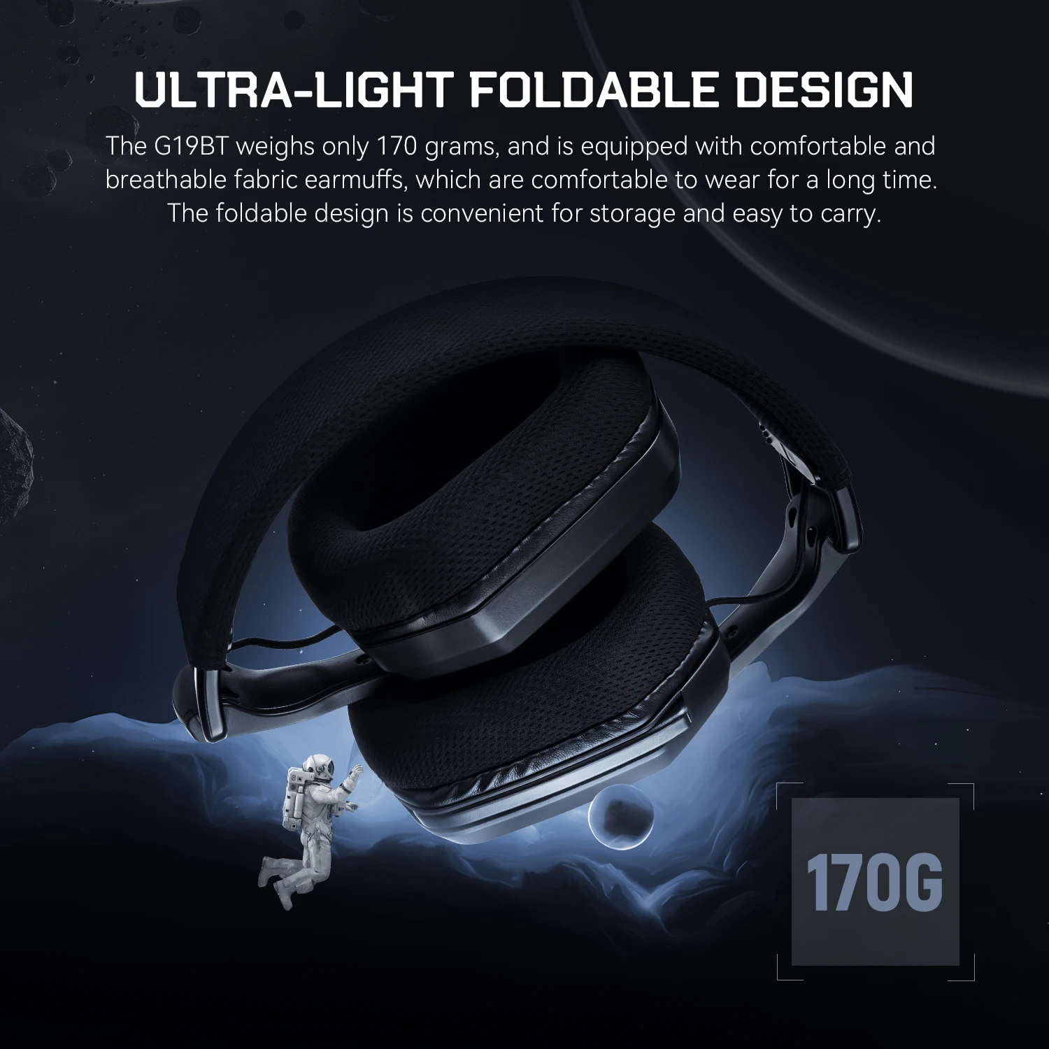 SuperEQ G19BT 2.4G Wireless RGB Gaming Headset with Mic USB /type C Transmitter Over-Ear Headphones for PS5/PS4/PC /phone