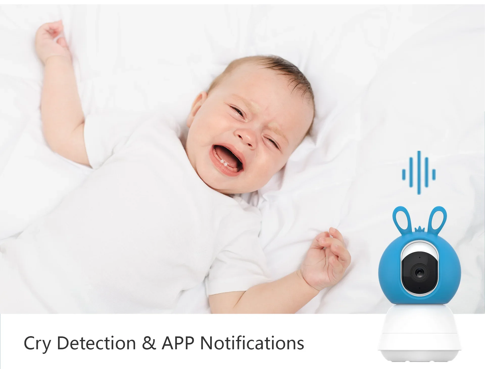 Tuya APP  B2 Baby Monitor Wireless 5Inch Screen 4MP Temperature Monitoring Intercom PTZ Night Vision Remind Baby Camera