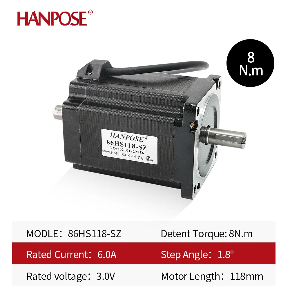 86 Stepper Motor Double Shaft motor 86x118mm  34HS11860-SZ stepping motor NEMA34 cnc 6.0A 8.0N.m  for 3D printer