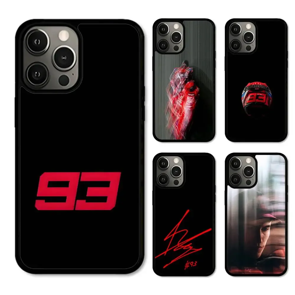 Funda para Teléfono Móvil 25 moto A-Aragon Marc 93 Ganador, Compatible con 17 16PRO MAX 15 14 13 12 MINI 11, Carcasa Rígida Negra con Parche
