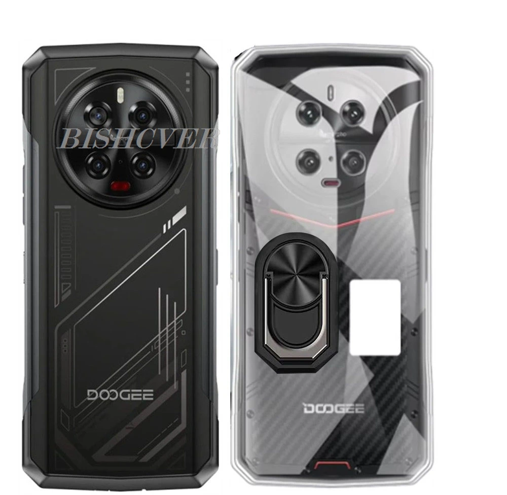 Luksusowy, odporny na wstrząsy uchwyt pierścieniowy do Doogee V40 Pro V40Pro 6,78 "2024 DoogeeV40Pro Case miękki silikonowy uchwyt ochronny TPU