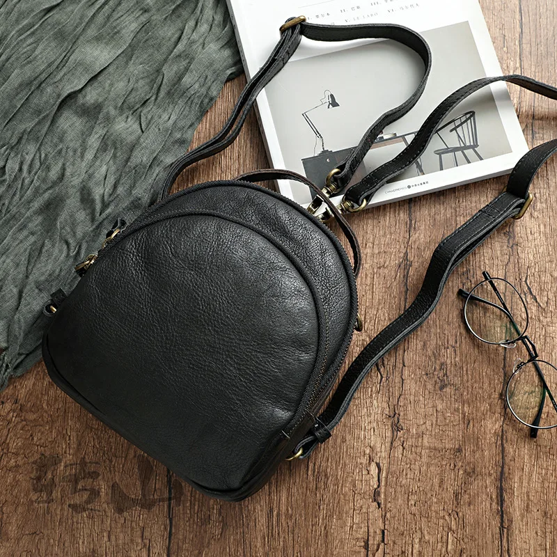 Fashion Women's Genuine Leather Fashion Backpacks 2026 Autumn New Vintage Handmade Quality Leisure Daily Handbags for Woman