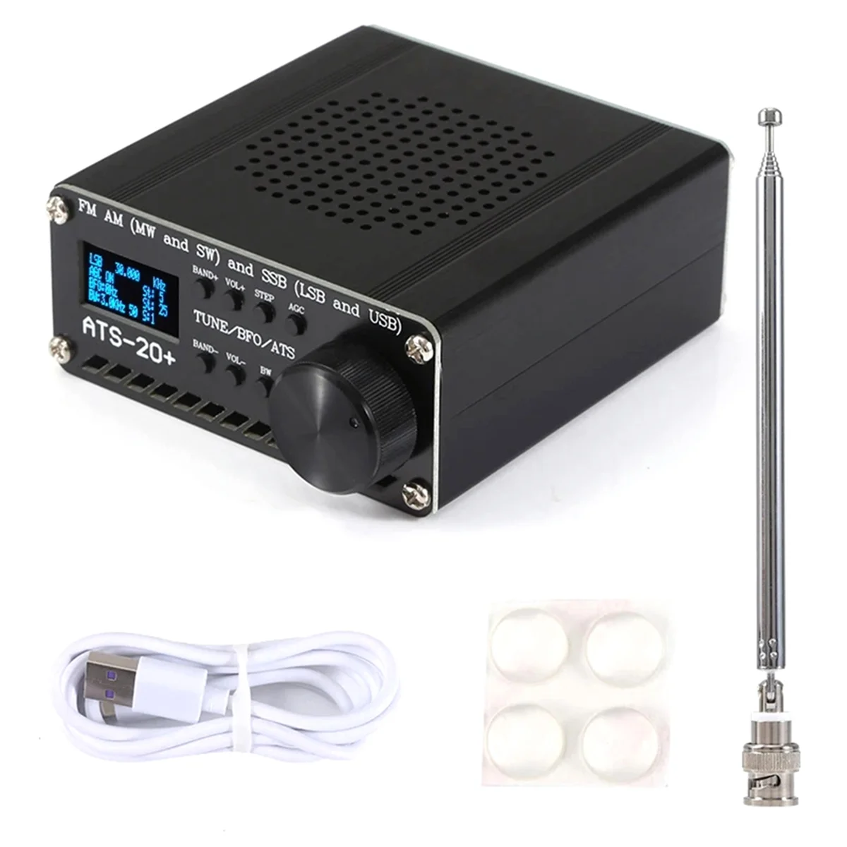 جهاز استقبال راديو ATS-20+ Plus V2 SI4732 SDR فعال مع شاشة OLED
