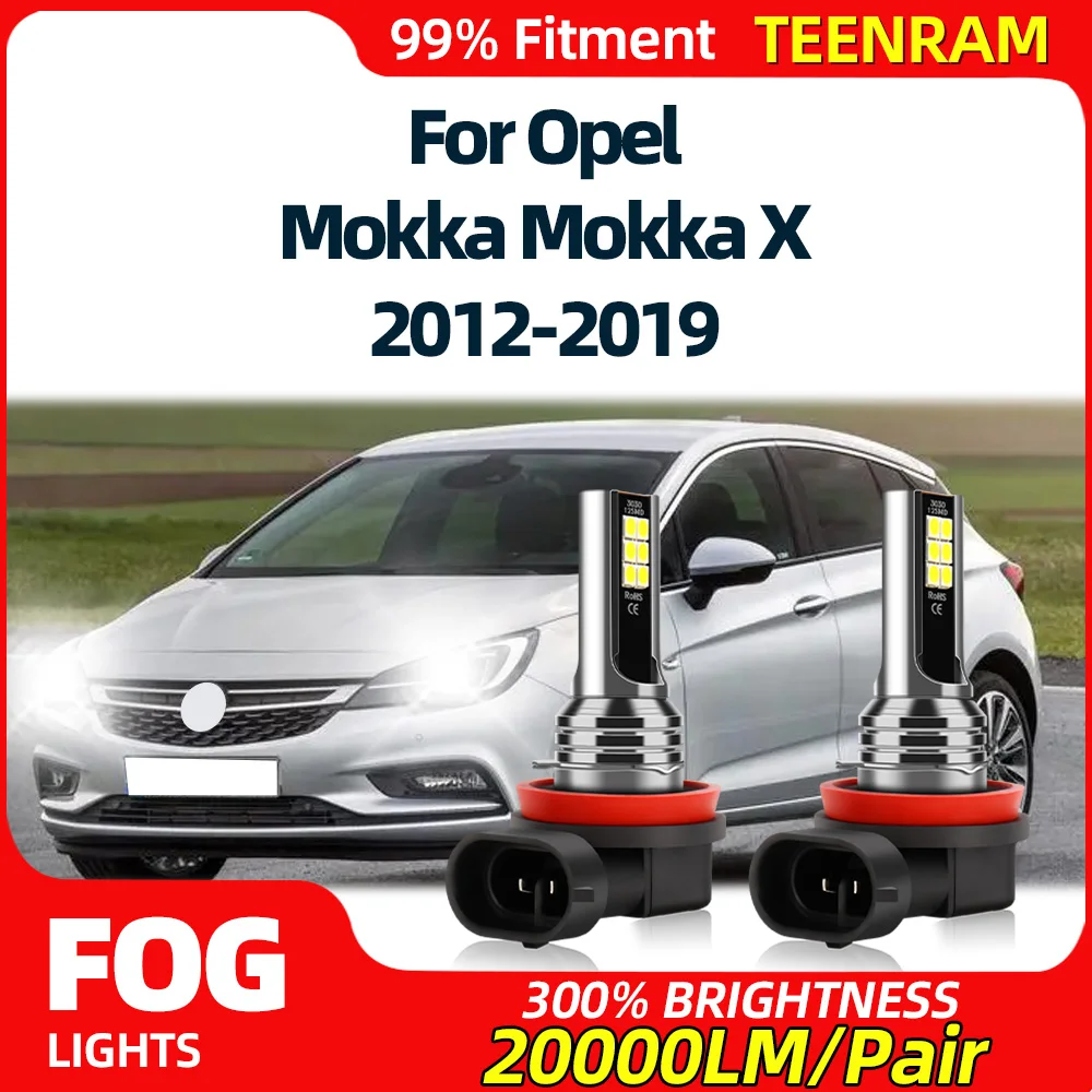 

2 светодиодные лампы H8 H11 20000LM, супер яркие автомобильные противотуманные фары 6000K белого цвета для Opel Mokka Mokka X 2012-2014 2015 2016 2017 2018 2019