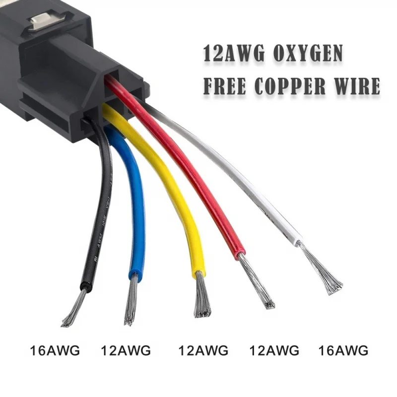 2-Pack Automotive 5-Pin 30/40A 12V SPDT Relay With Relay Socket And Fuse Holder