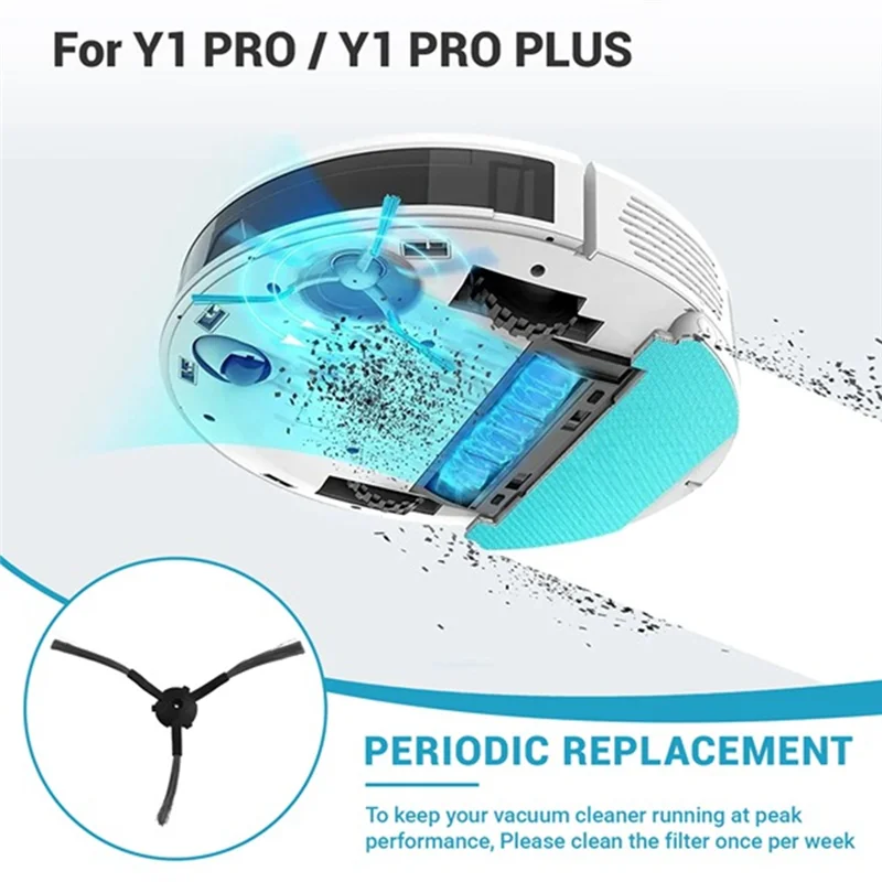 

B50C 16 шт. щетки для подметания кромок для робота-пылесоса ECOVACS Y1 PRO, запасные части, боковая щетка