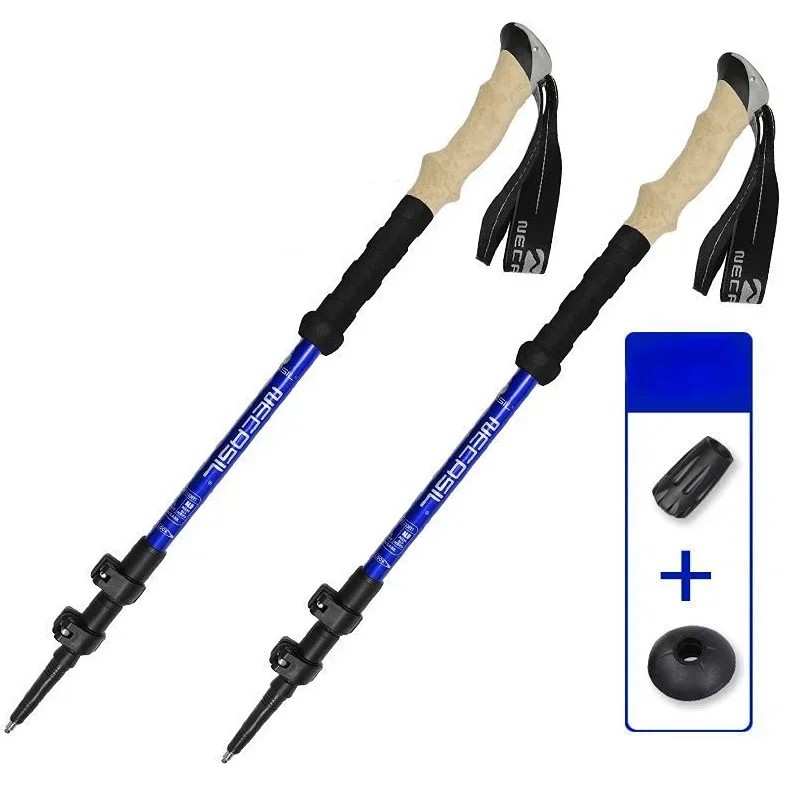 2PCS Trekkingstokken Wandelstokken Alpenstock Telescopisch Ultralicht Premium Verstelbaar met Quick Lock Wandelstok