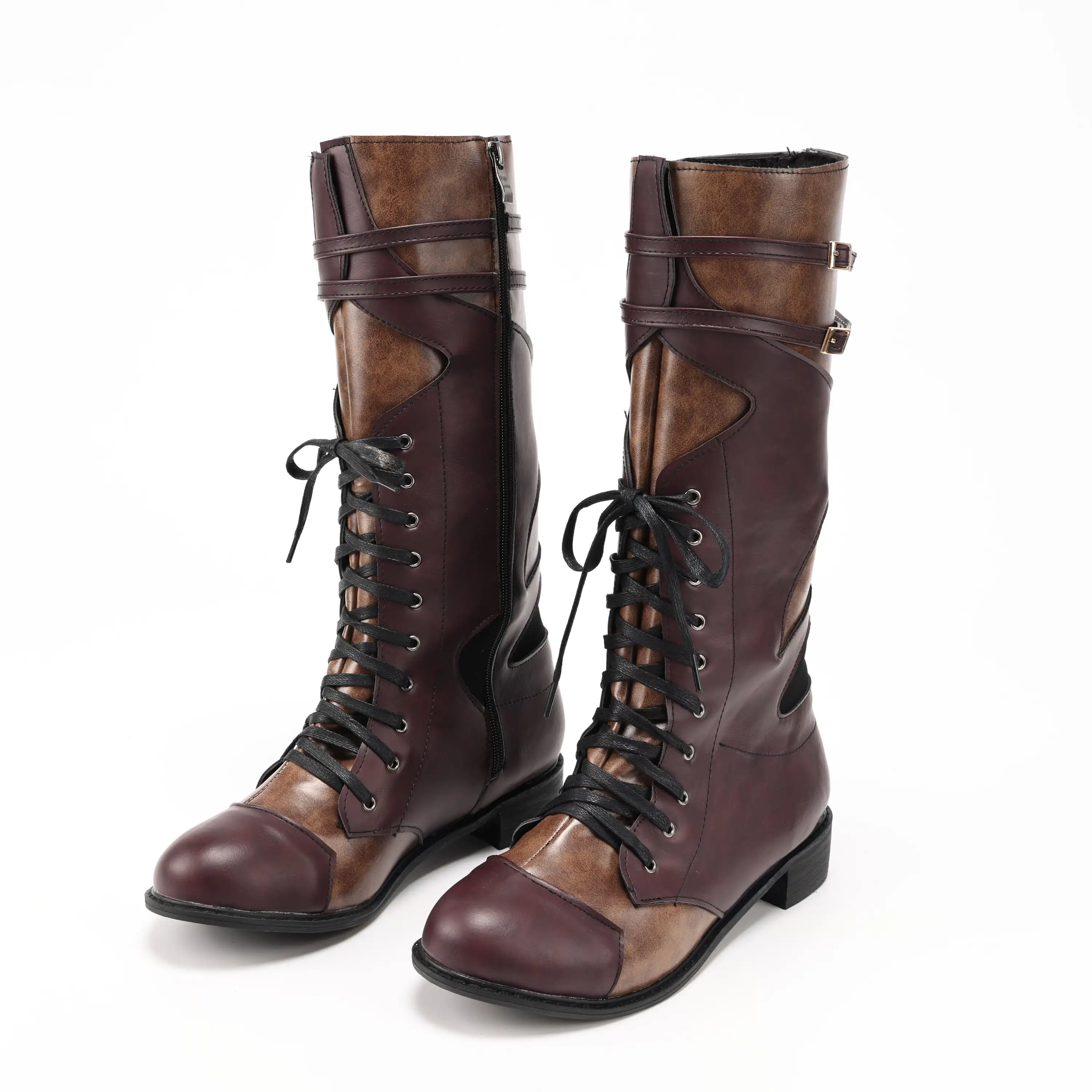 

Men Pirate Boots Retro Renaissance Viking Warrior Boots Lace Up Medieval Boots Halloween Cosplay Shoes Costume Props