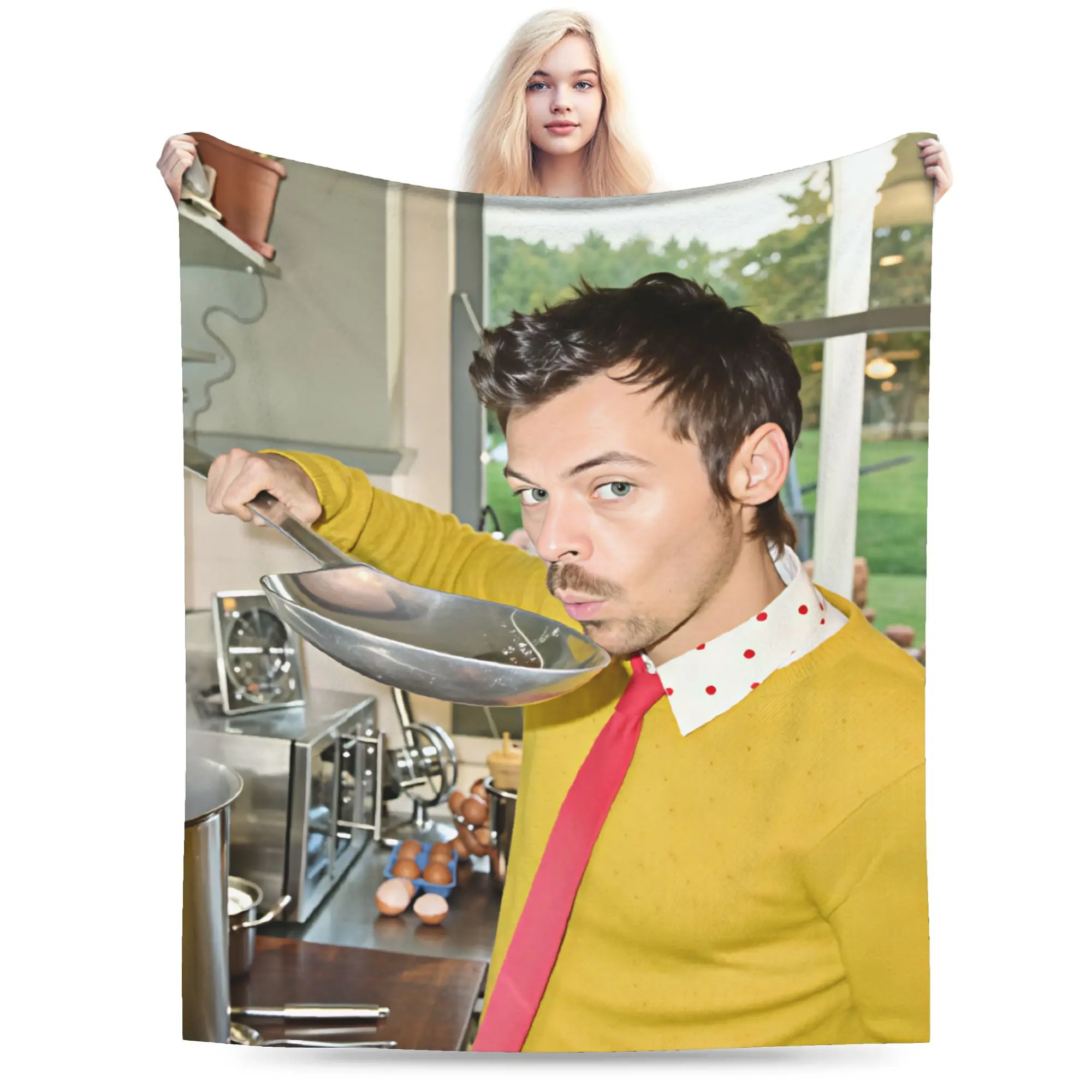 Harrys S-Styles Kiss Al the Time Cozy Blanket For Sofa Home  Trend Bedding Throws Winter Plane Travel Flannel Bedspread