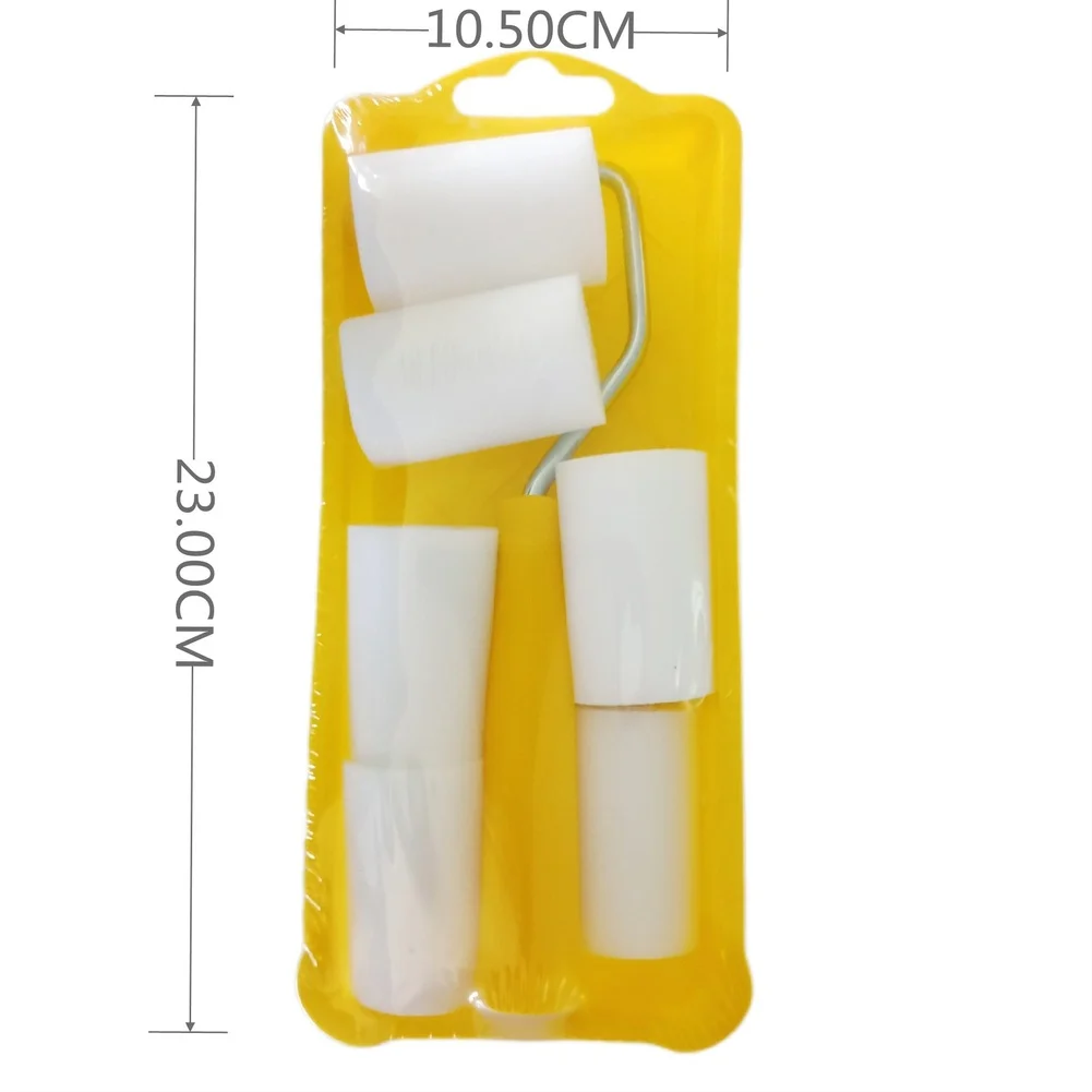 2 Inch Wall Painting Roller Kit with 6 Absorbent Foam Covers and Ergonomic Plastic Tray for Efficient Coverage
