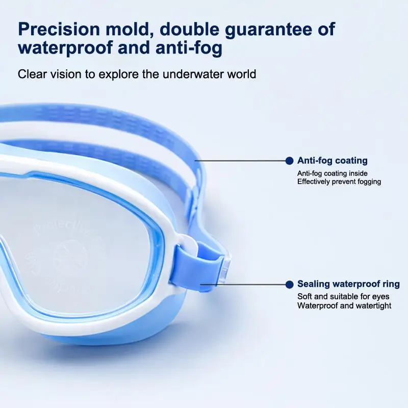 B*1PCS Kids Swimming Goggles Big Frame View Anti-fog Waterproof Children's Swim Goggles Boys And Girls Multi-color To Choose view 3