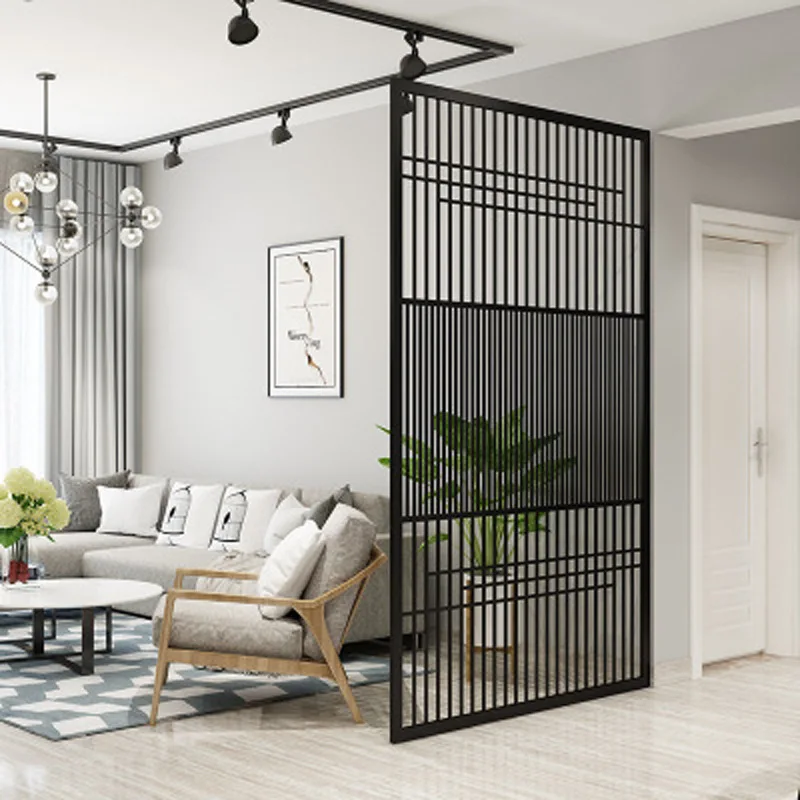 Household wrought iron partition screen Office decoration hollow screen Hotel floor screen