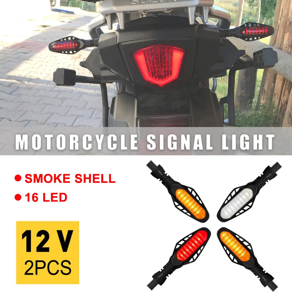 

LED Motorcycle Turn Signal Lights Brake Lights White Yellow Red Motorbike Indicators Flowing Taillight DRL Daytime Running Lamps