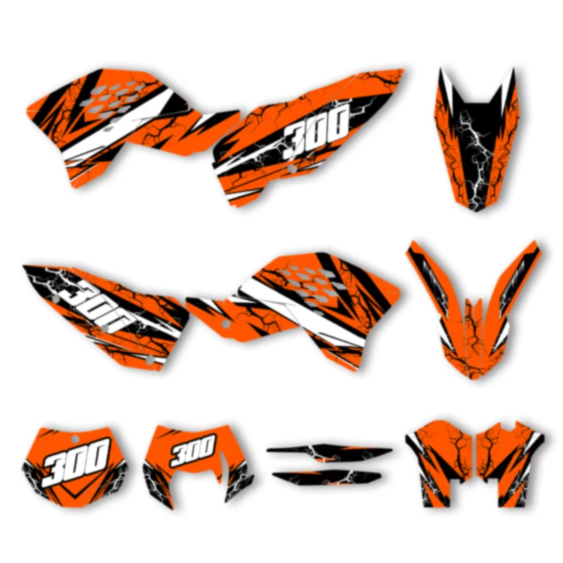 

DSMTECH Motorcycle Graphics Background Decal For KTM SX SXF 2007 2008 2009-10 EXC EXCF 125 250 300 450 2008 2009 2010-11 010