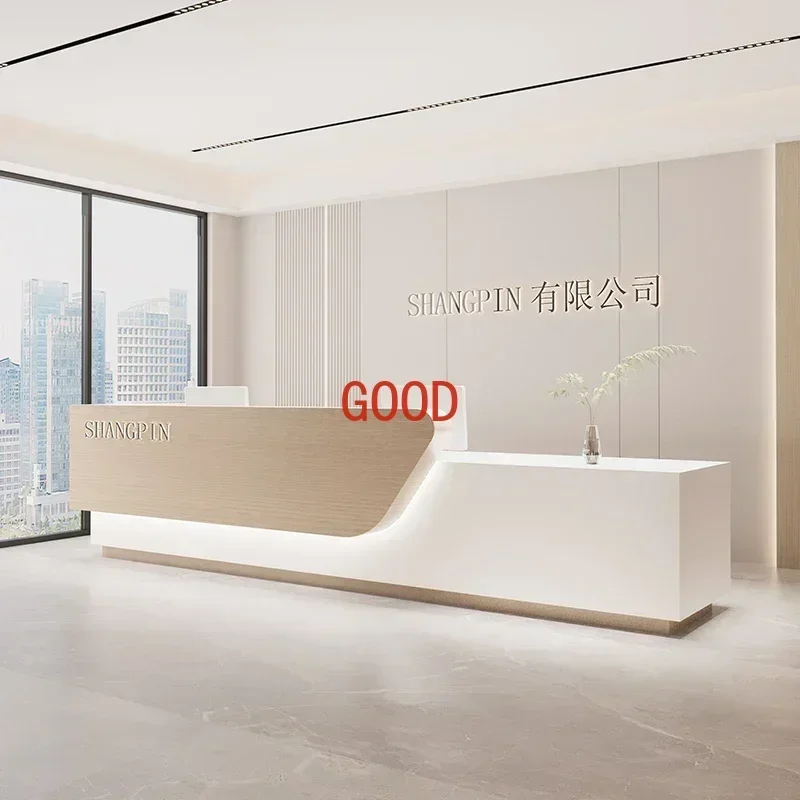 Reception Salon Spa Furniture Desk Hairdresser Counter Shop Luxury Beauty Institute Center Business Banco Reception Front Cafe