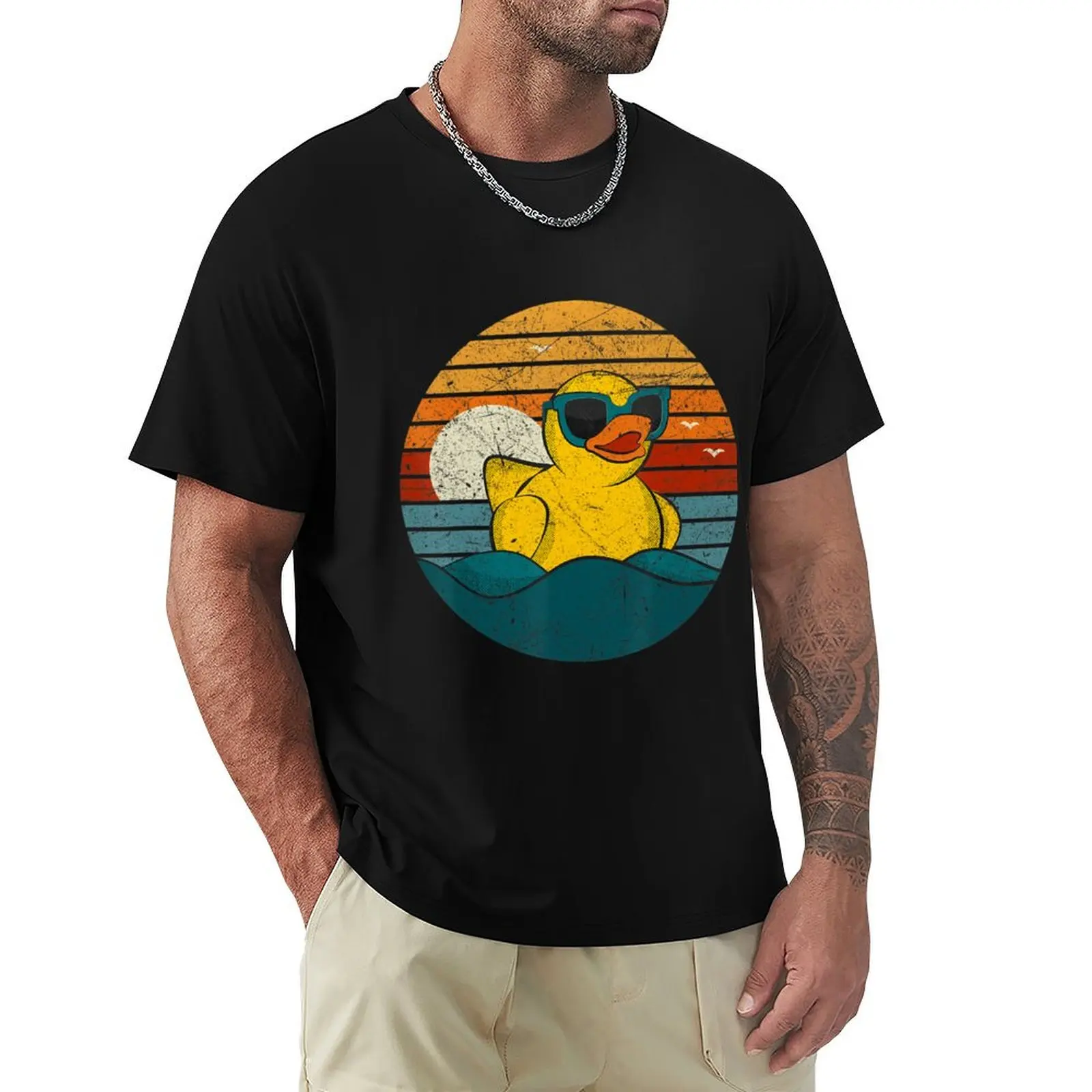Cute Yellow Duck Bath Toy Rubber Duckling Ducky Duck Lover T-Shirt Fashion Letter Print T-Shirt