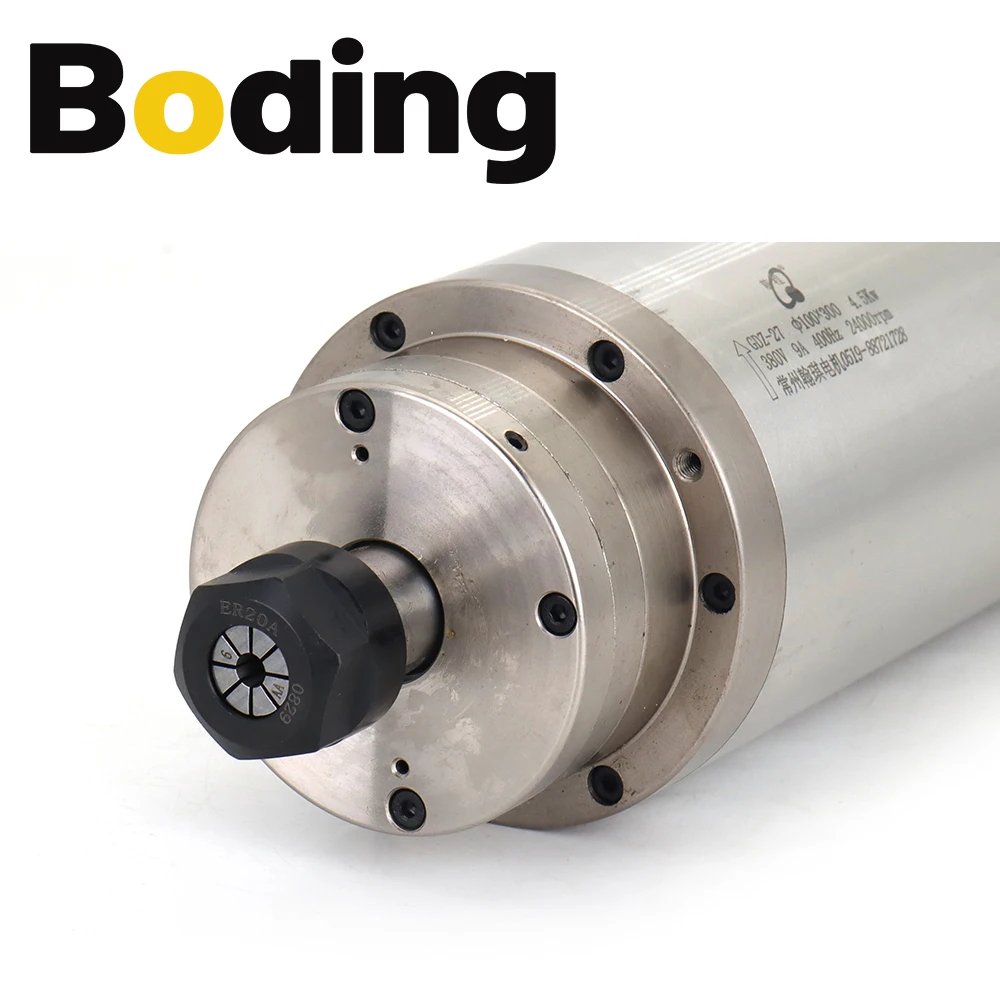 BODING CNC Motor de husillo refrigerado por agua 4.5kw 220V 380V ER20 24000RPM para cortador de piedra CNC