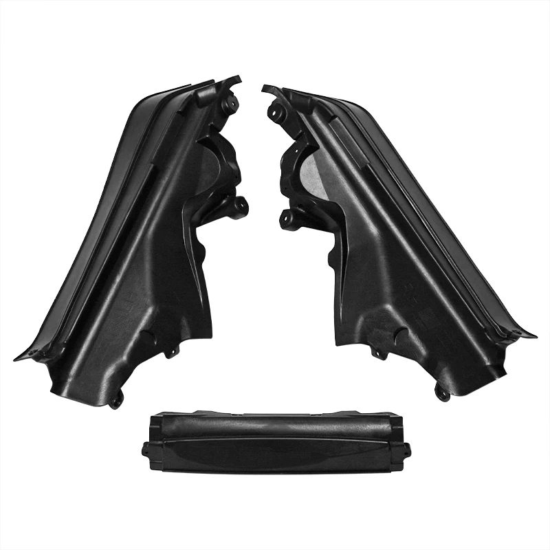 3pcs Car Engine Upper Compartment Partition Panel Set For BMW X5 X6 E70 Black Plastic 51717169420 51717169421 51717169419 Parts