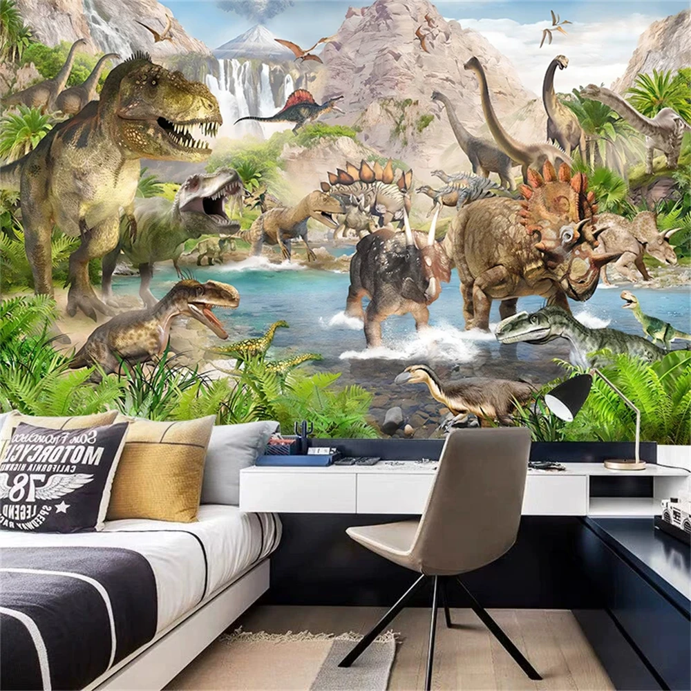 custom Dinosaur House photo mural wallpaper for walls 3 d painting modern art silk cloth paper 3d TV large mural wall paper