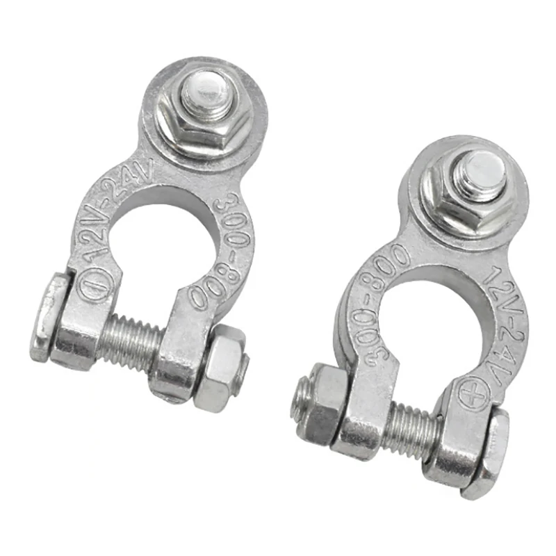 1 Pair Battery Terminal Clamp Zinc Alloy Positive & Negative Pole Auto Car Screw Connector Car Battery Terminal Clamp