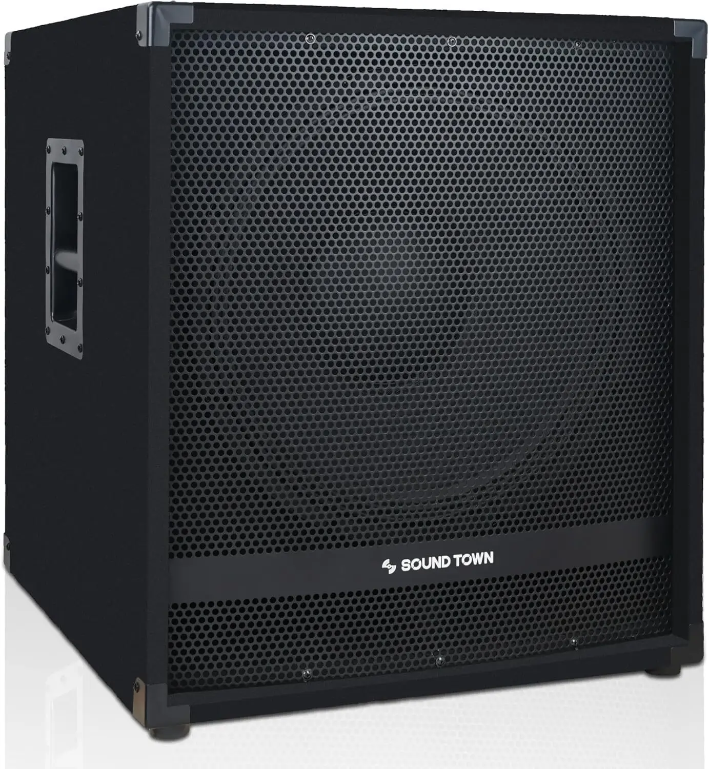 مضخم صوت كهربائي من سلسلة ساوند تاون ميتيس 2400 وات 18 بوصة 45.7 سم مع مضخم صوت من الفئة D، 4 بوصة (تقريبًا) 10.2 سم) ملف صوتي،