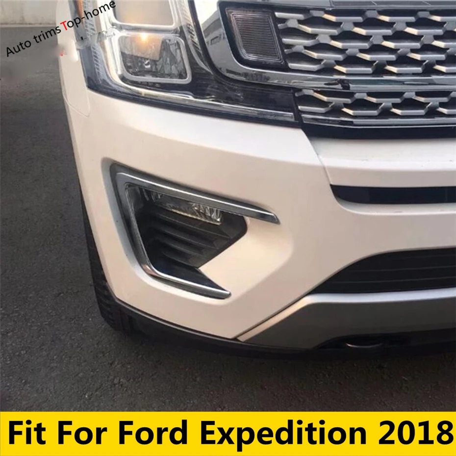 

Front Foglight Fog Lights Lamps Decor Frame Cover Kit Trim Fit For Ford Expedition 2018 Chromium Exterior Car Accessories