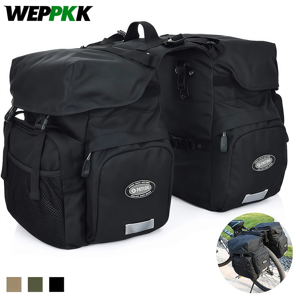 

30L Bike Pannier, Large Bicycle Rear Rack Bag, Waterproof Storage Saddle Bag, Mountain Bike Rear Seat Bag Carrier Cycling Travel