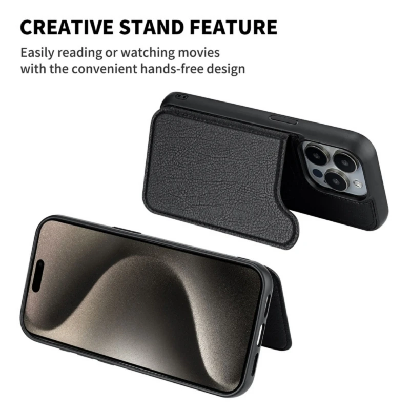

F68B Functional PU Leather Wallet Phone Protective Case for Phone 16