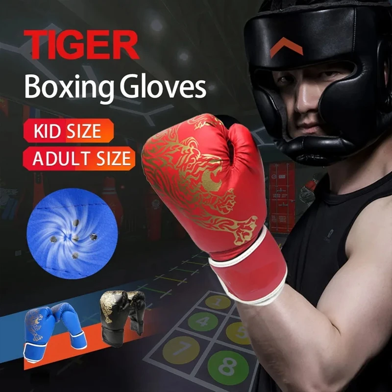 Boxing Training Gloves 1 Pair Adult Fighting Mittens MMA Muay Thai Combat Guantes Karate Professional Punching Gloves Exercise