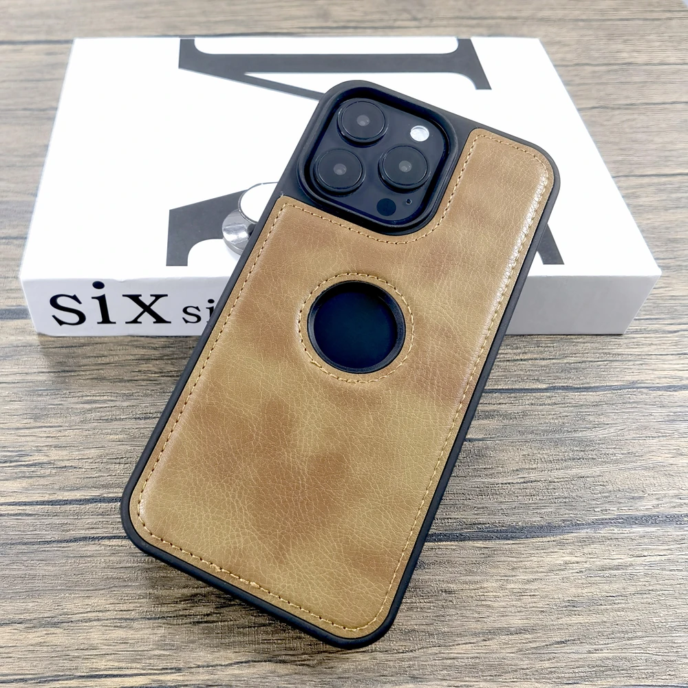 Luxury Leather Retra Case For iPhone 15 14 13 12 11 Pro Max 15Pro 14Pro ProMax Full Protective Shell Bumper With Logo Hole Cover