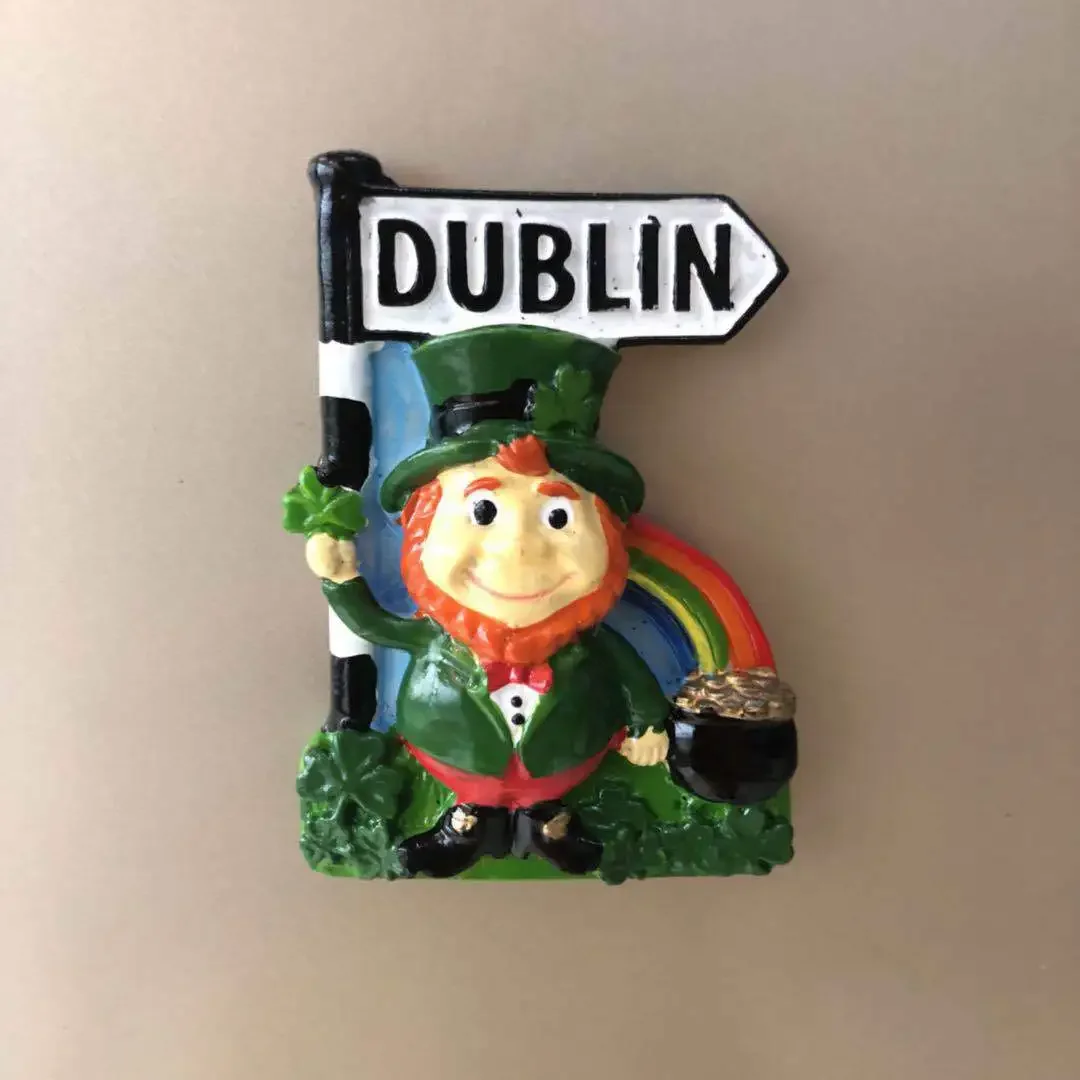 Cute Resin Dublin Belfast 3d Magnet Fridge Ireland Cartoon Character Animal Lamb Souvenir Home Decoration Accessories Gifts