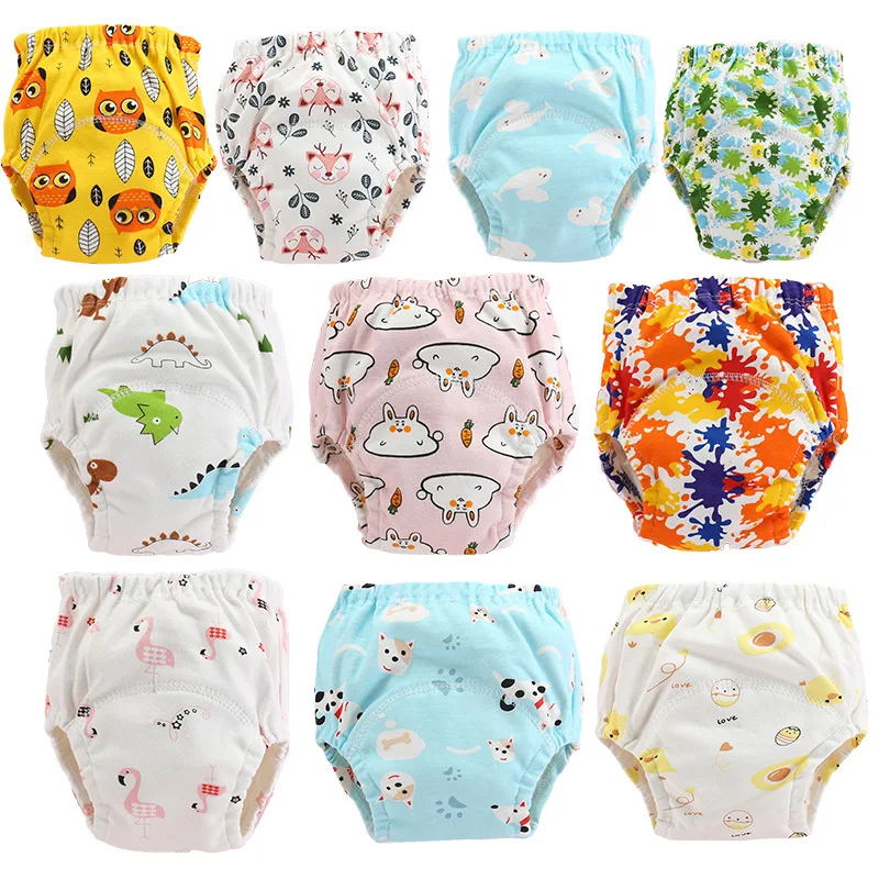 Baby Cotton Training Pants Panties Waterproof Cloth Diapers Reusable Toolder Nappies Diaper Baby Underwear