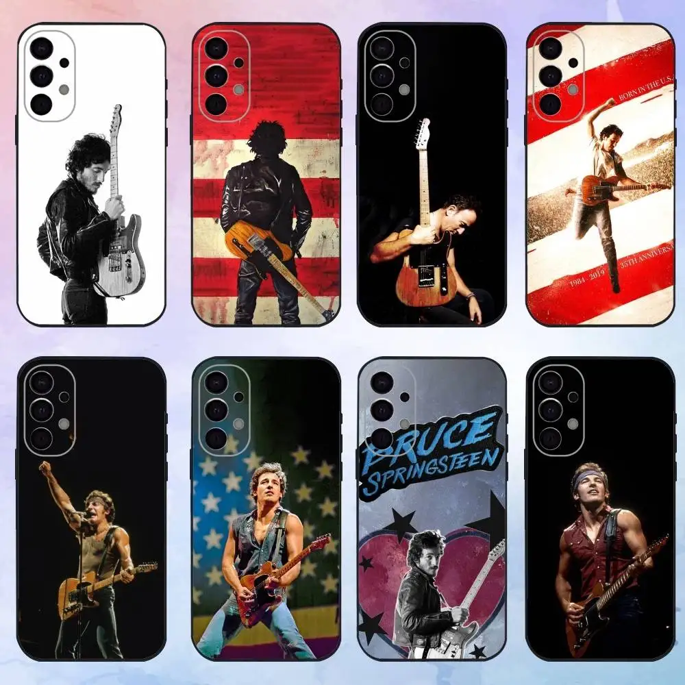 حافظة هاتف بروس سبرينغستين لهاتف سامسونج S25، S24، S21، S22، S23، S30، Ultra، S20، Plus، Fe، Lite، Note، 10,9,5G غطاء أسود