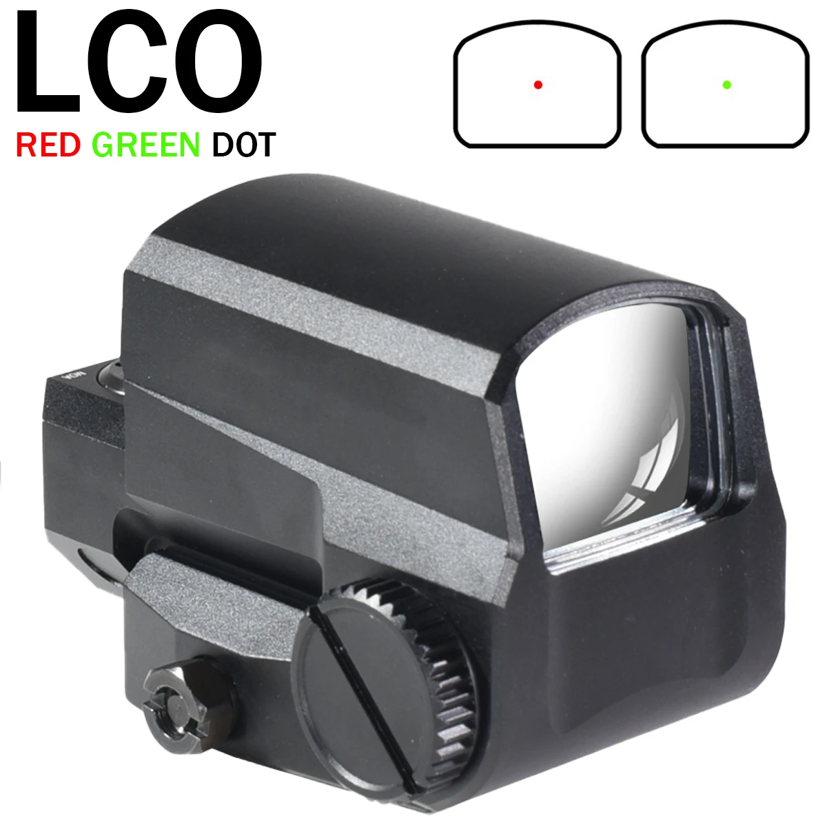 

LCO Red Green Dot Sight Tactical Reflex Holographic Projected Hunting Optical Illuminated Adjustable Scope for 20mm Rail Mount