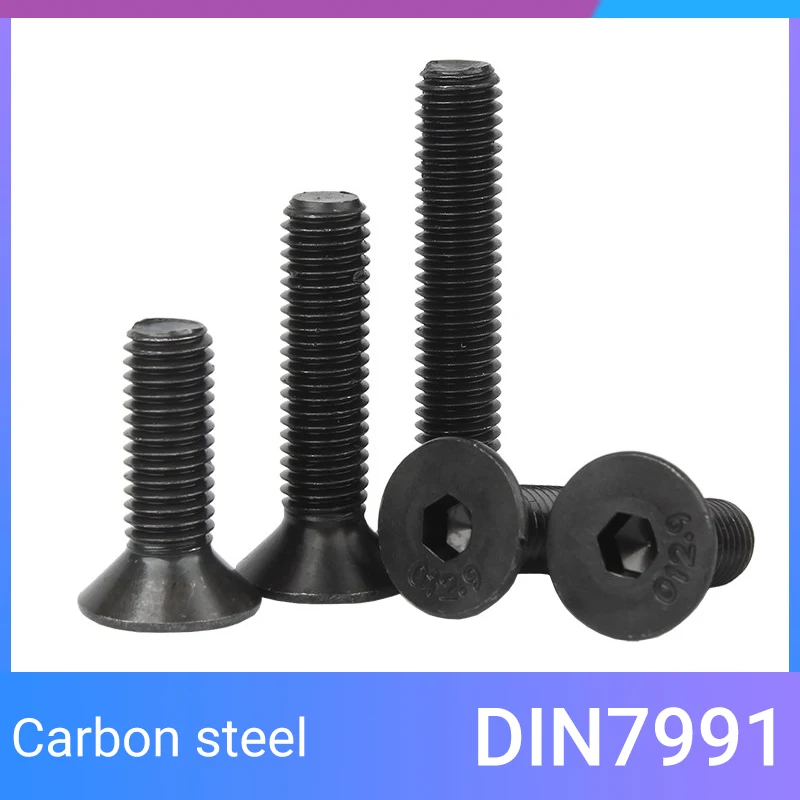 10~50pcs  M3 M4 M5 M6 M8 M10 Black Nylon Countersunk Head Screws Plastic Phillips Flat Machine Screw Length 4-40mm