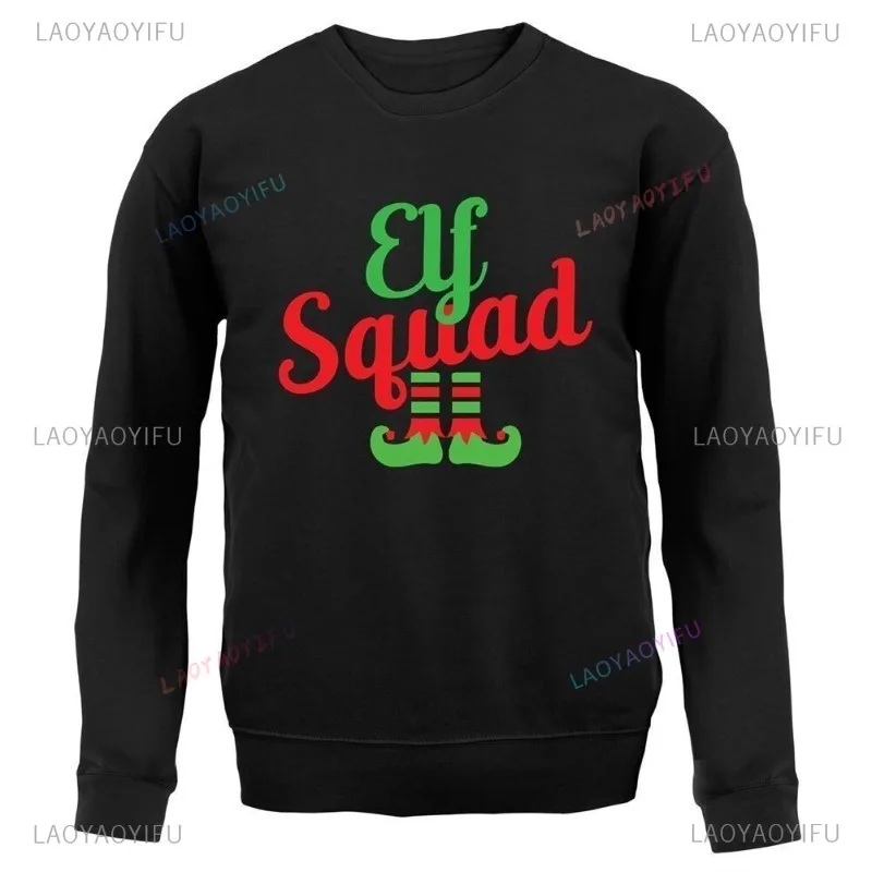 

Elf Squad Sweater Elves Festive Household Christmas Sweatshirt Trendy Humor Style Christmas Hoodies Funny Originality Style