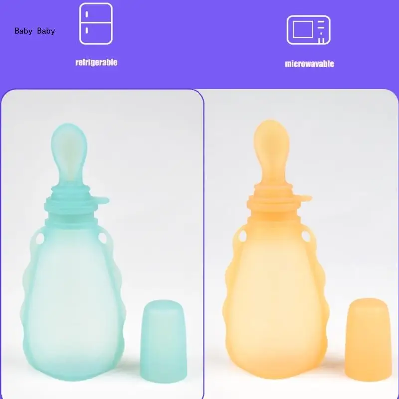 Silicone Breast Milk Storage Bag for Freshness Portable Baby Bag Freezeable Baby Replace Spoon