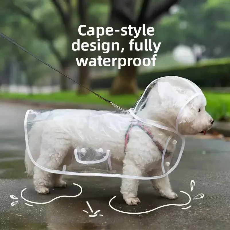 Large raincoat Pet raincoat transparent dog raincoat waterproof windproof pet clothing for large dogs